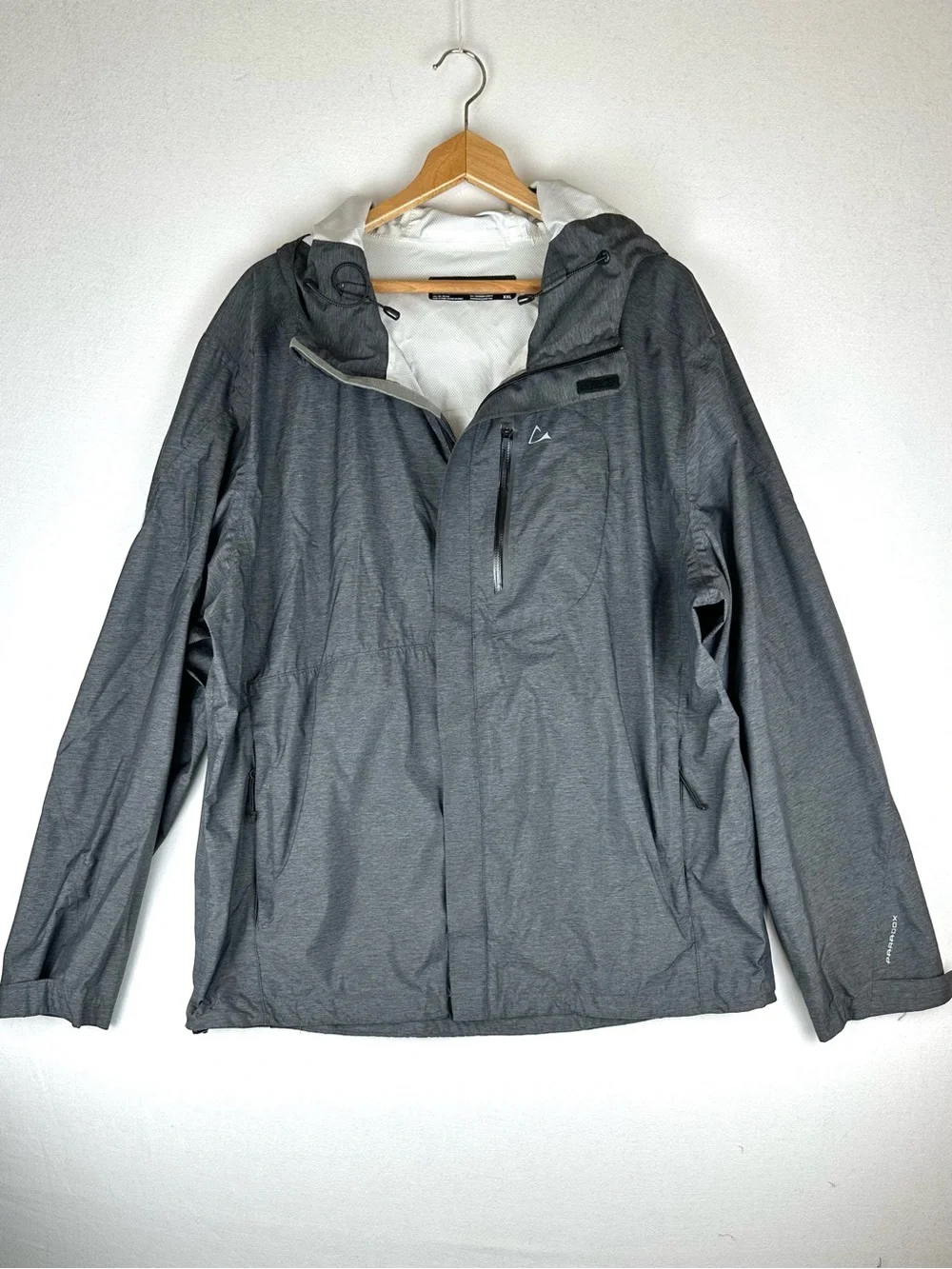 Paradox Hooded Rain Jacket Heathered Grey Men's XXL Lightweight